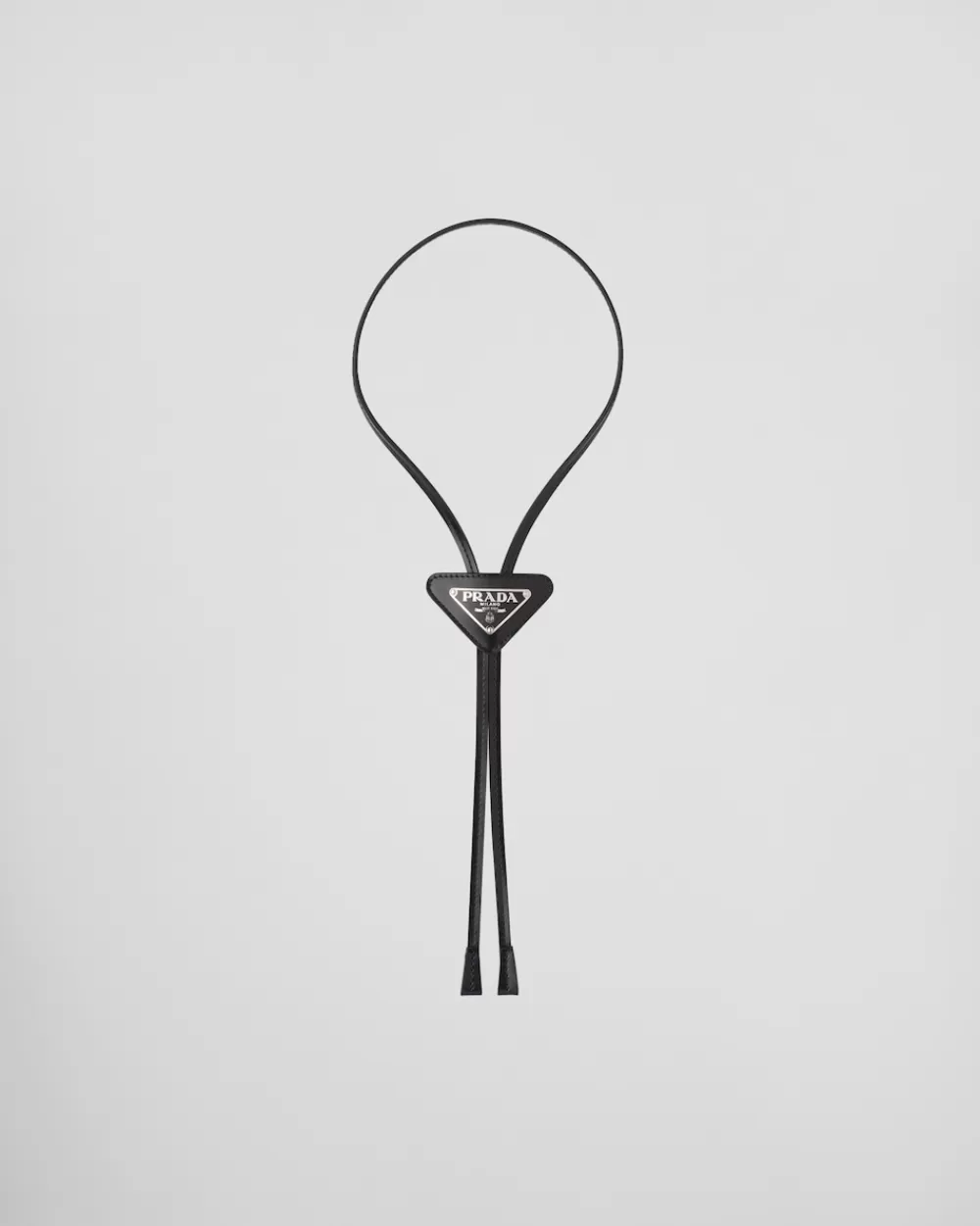 Uomo Prada Bolo Tie In Pelle Spazzolata