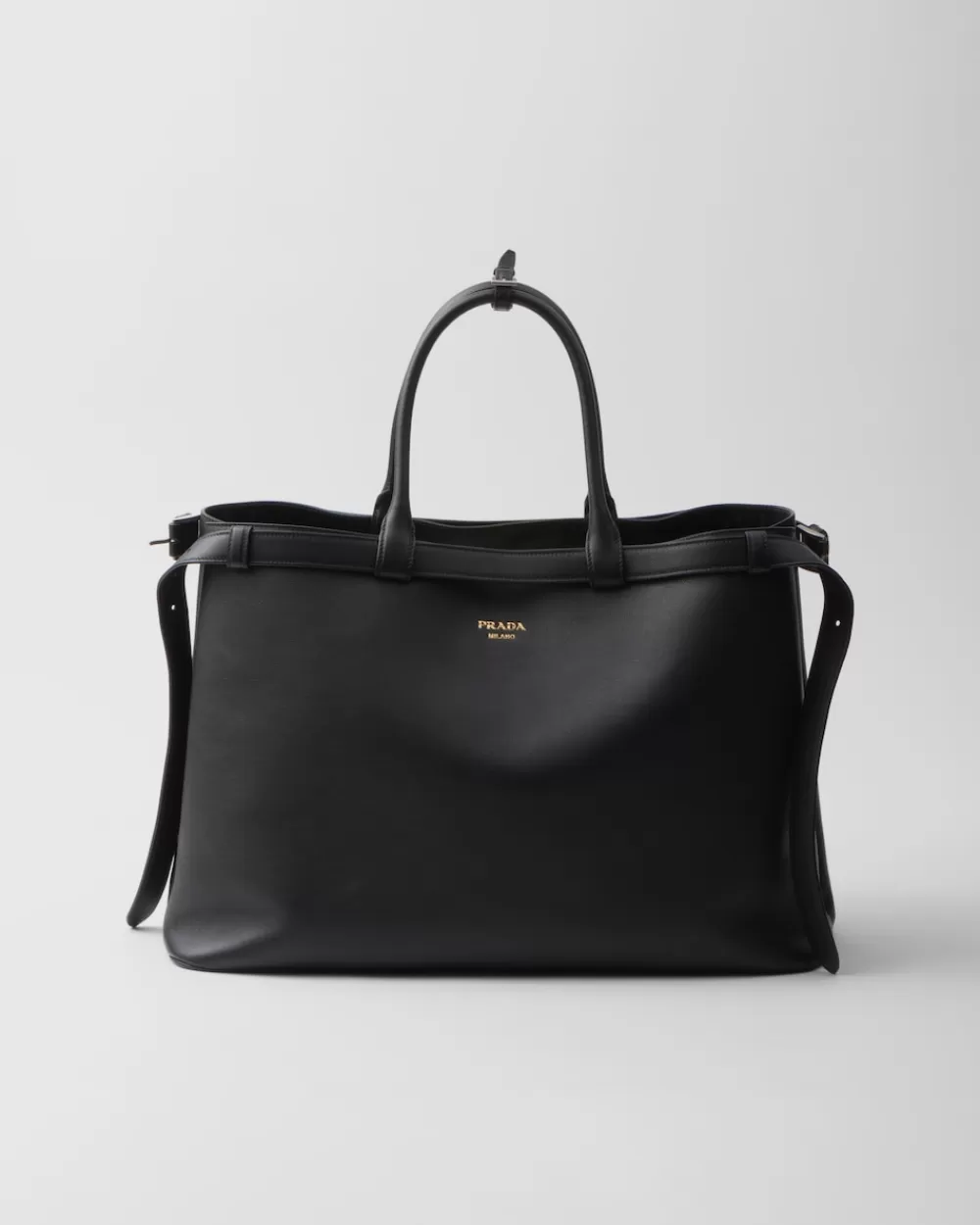 Uomo Prada Borsa Buckle In Pelle Con Doppia Cintura