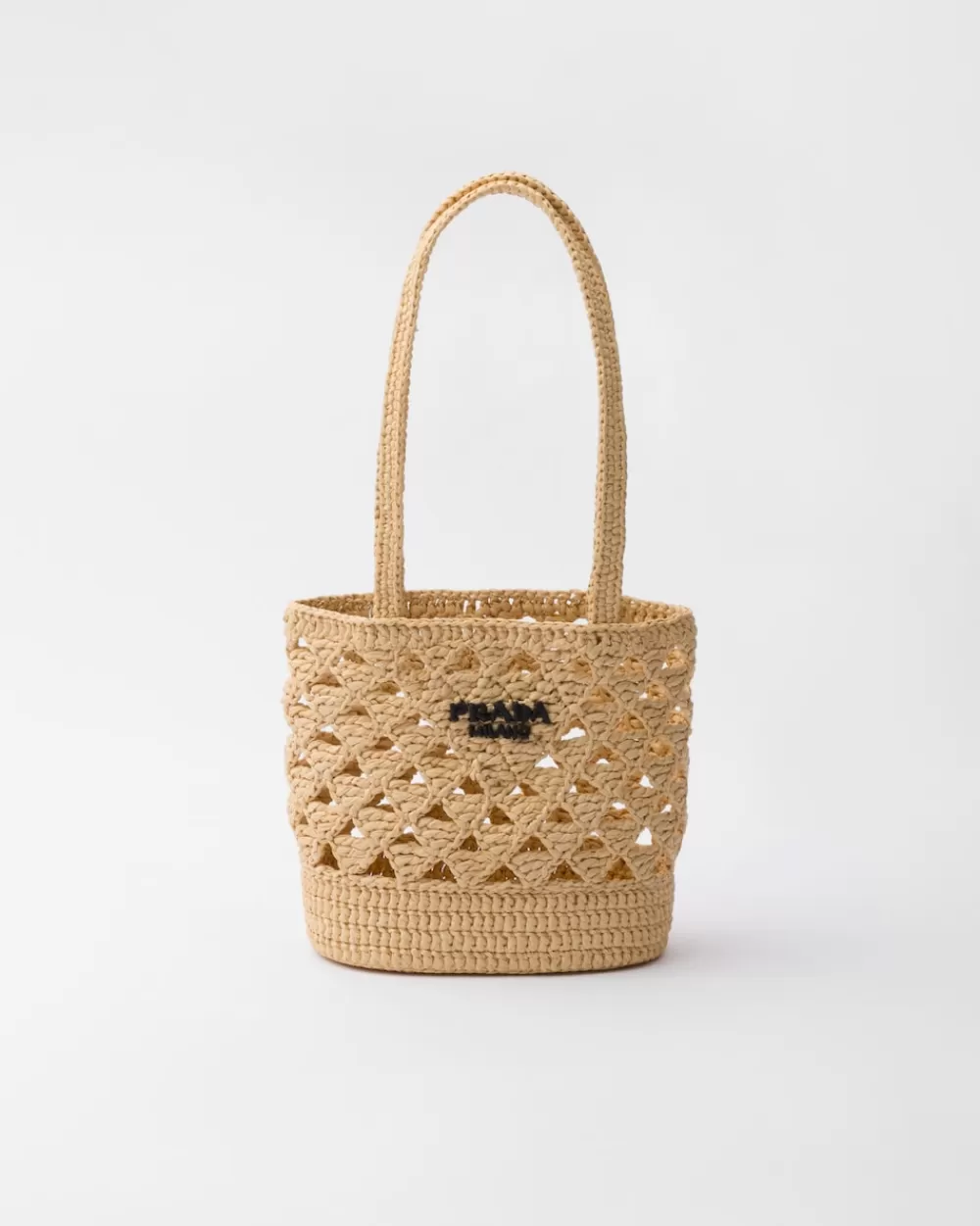 Donna Prada Borsa Shopping Crochet In Tessuto Intrecciato