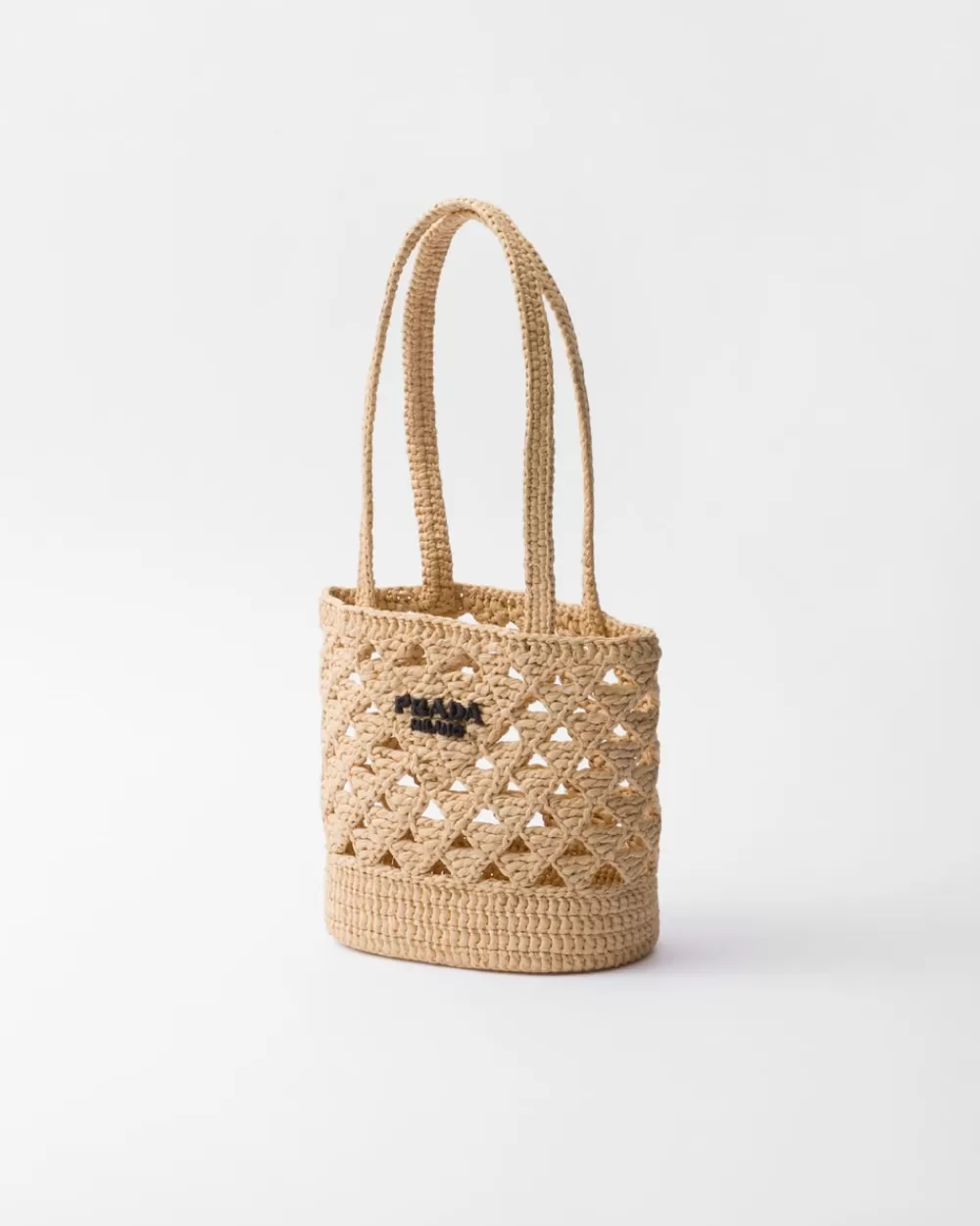 Donna Prada Borsa Shopping Crochet In Tessuto Intrecciato