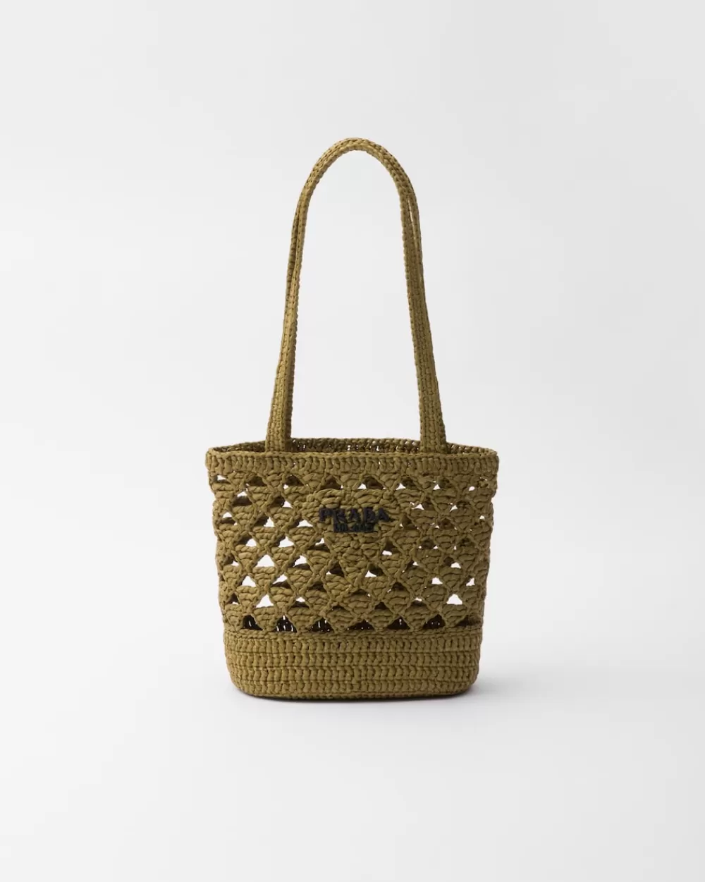 Donna Prada Borsa Shopping Crochet In Tessuto Intrecciato