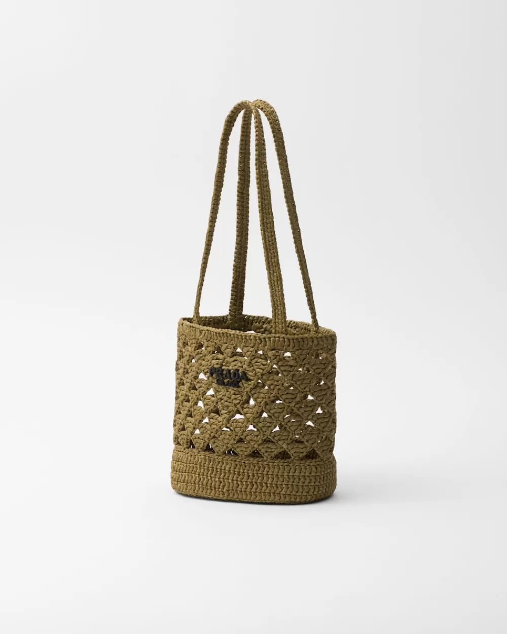 Donna Prada Borsa Shopping Crochet In Tessuto Intrecciato