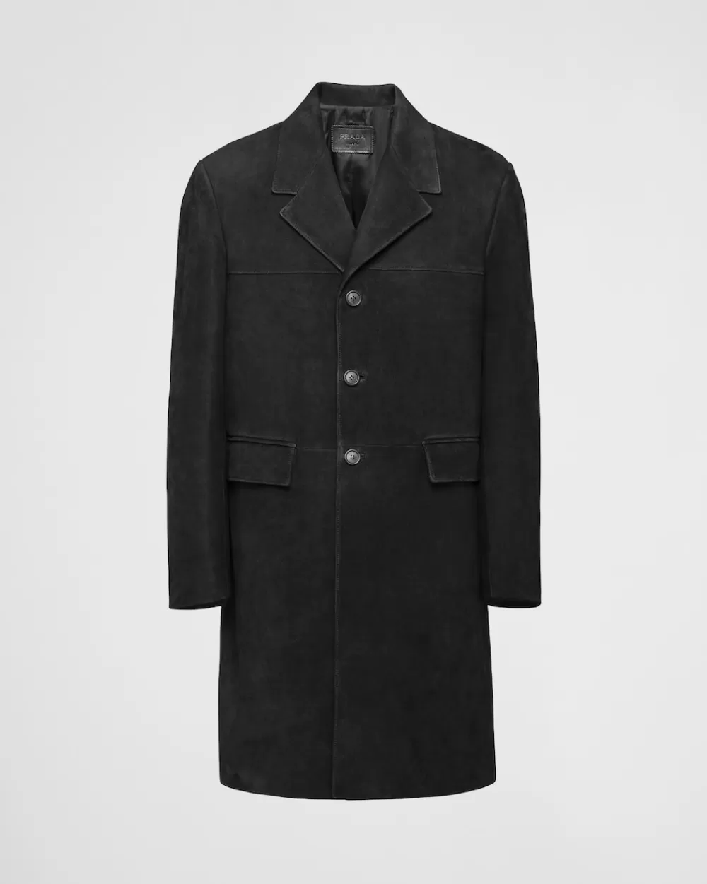 Uomo Prada Cappotto In Pelle Scamosciata