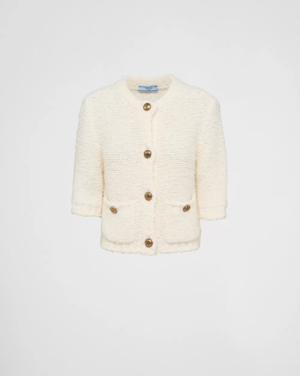 Donna Prada Cardigan In Bouclè Mohair