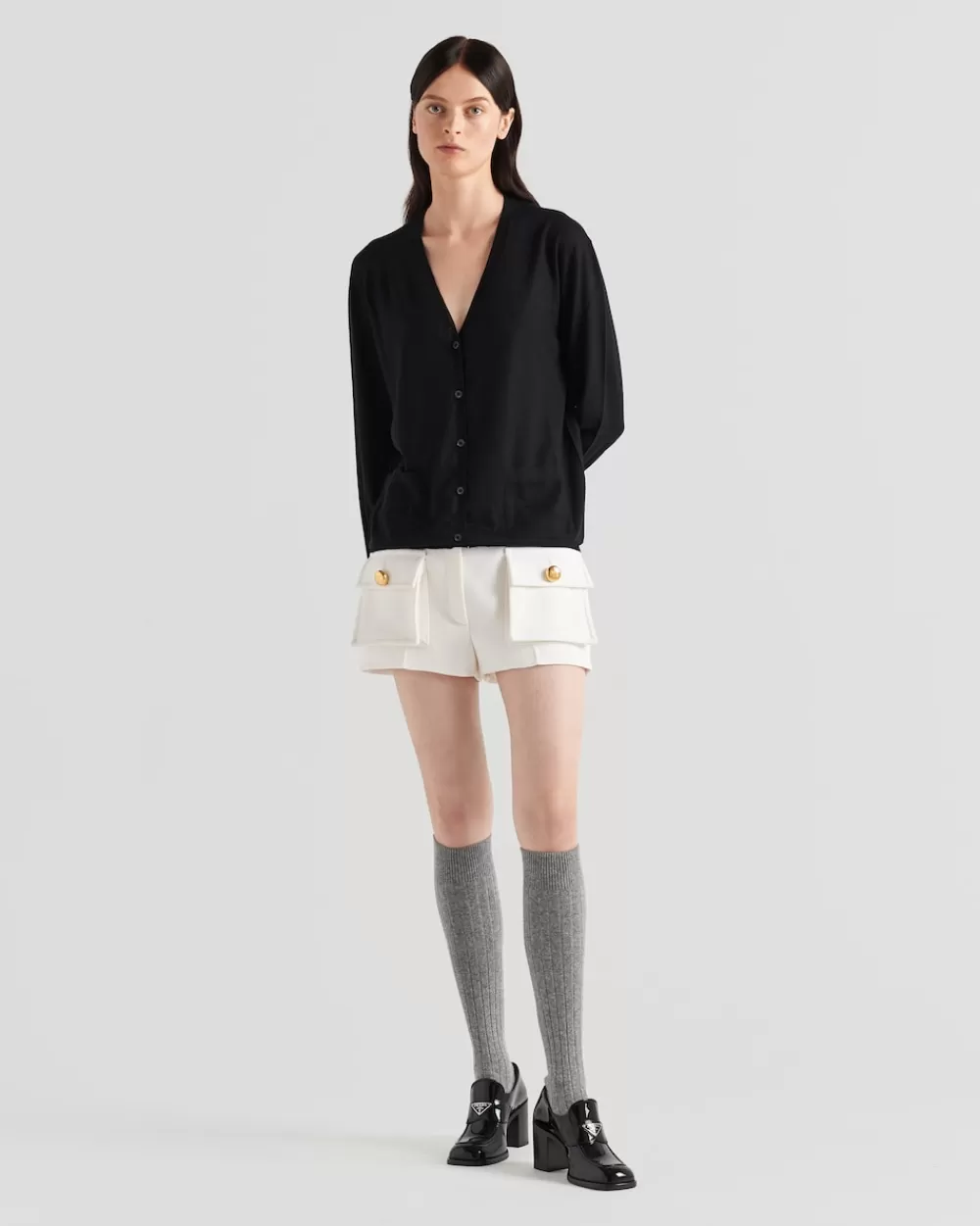 Donna Prada Cardigan In Lana Cashmere