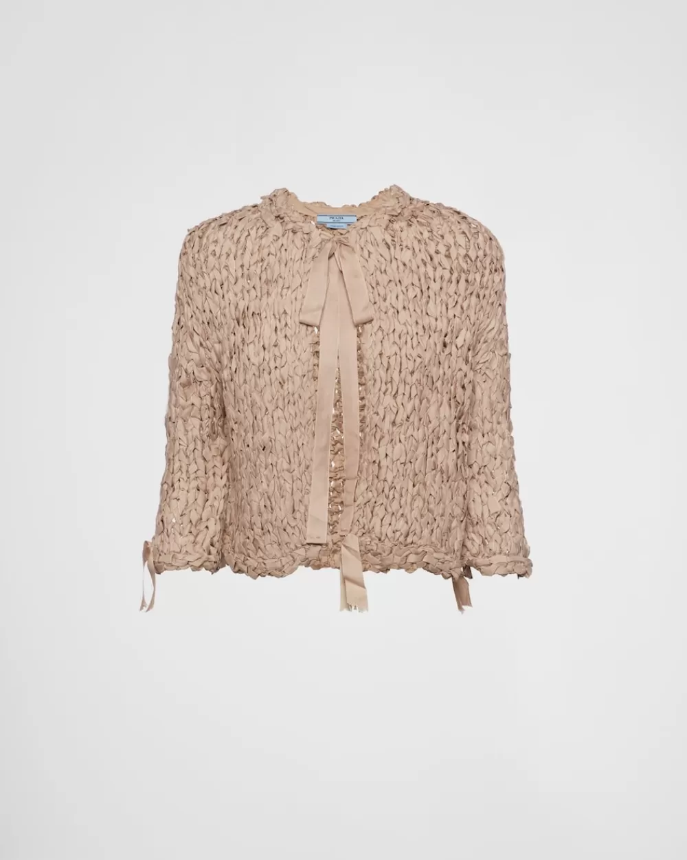 Donna Prada Cardigan In Nastro In Seta