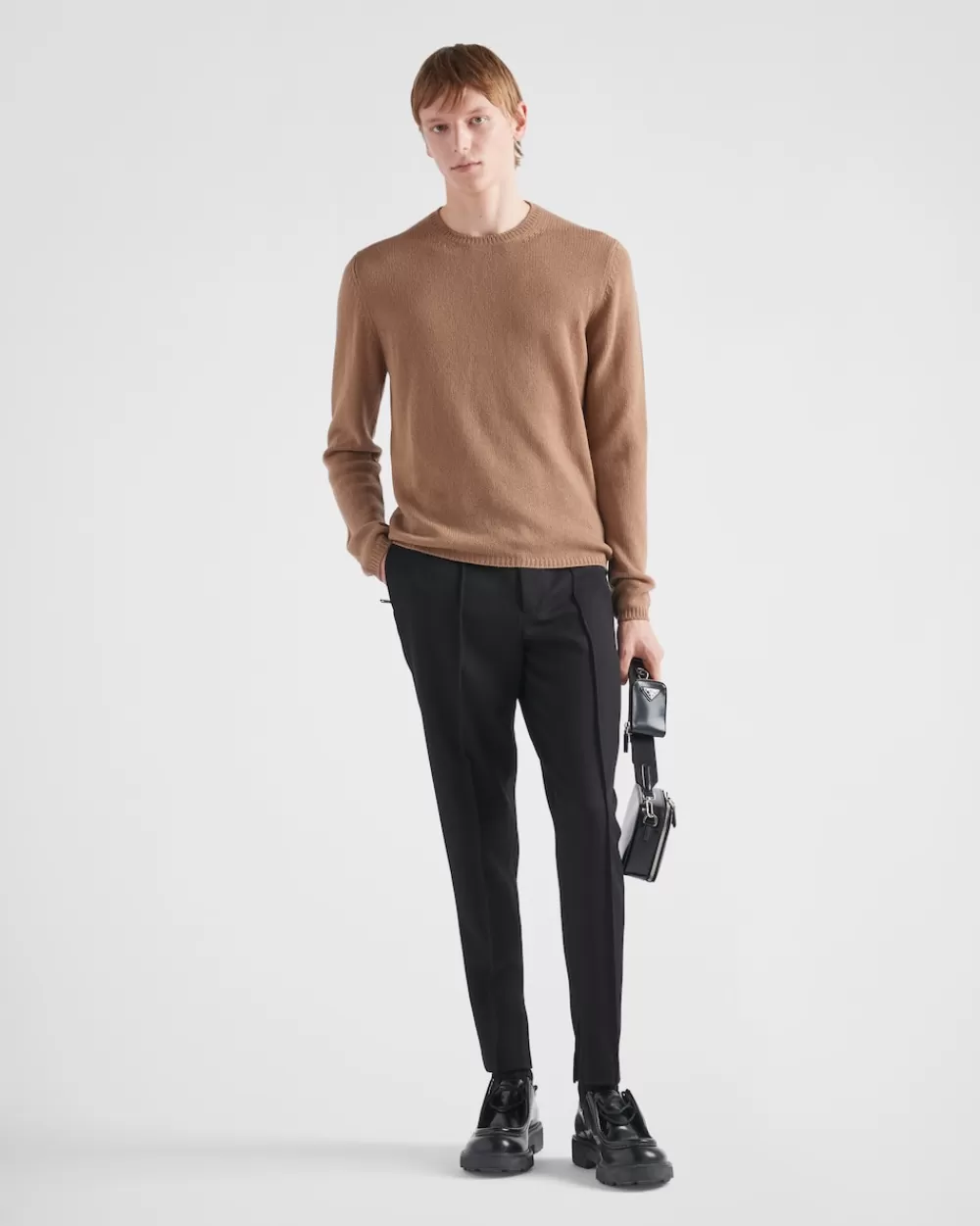 Uomo Prada Maglia Girocollo In Cashmere