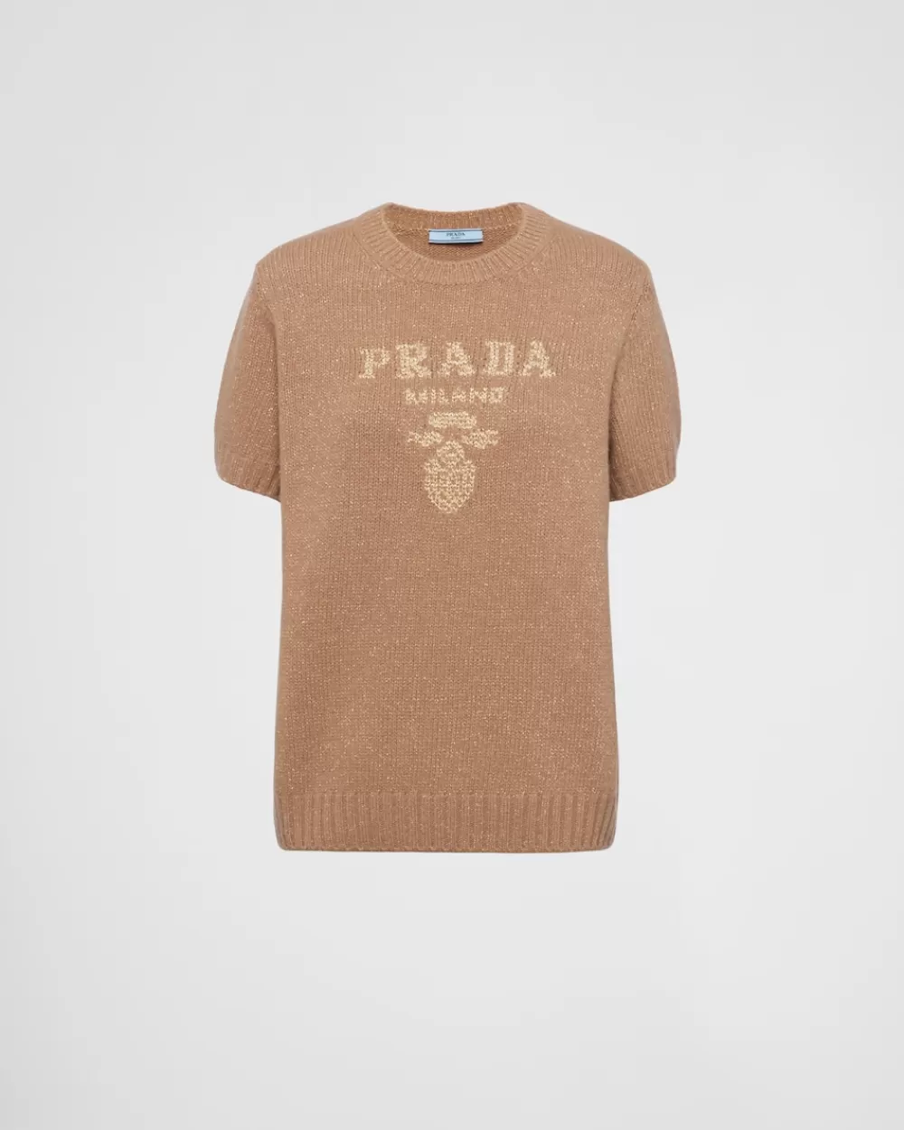 Donna Prada Maglia Girocollo In Lana, Cashmere E Lamé