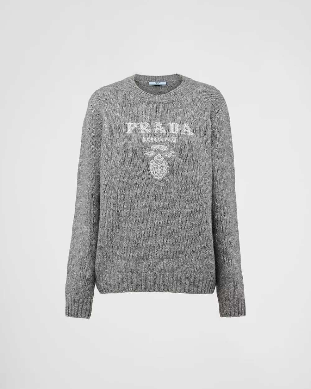 Donna Prada Maglia Girocollo In Lana Cashmere E  Lame'