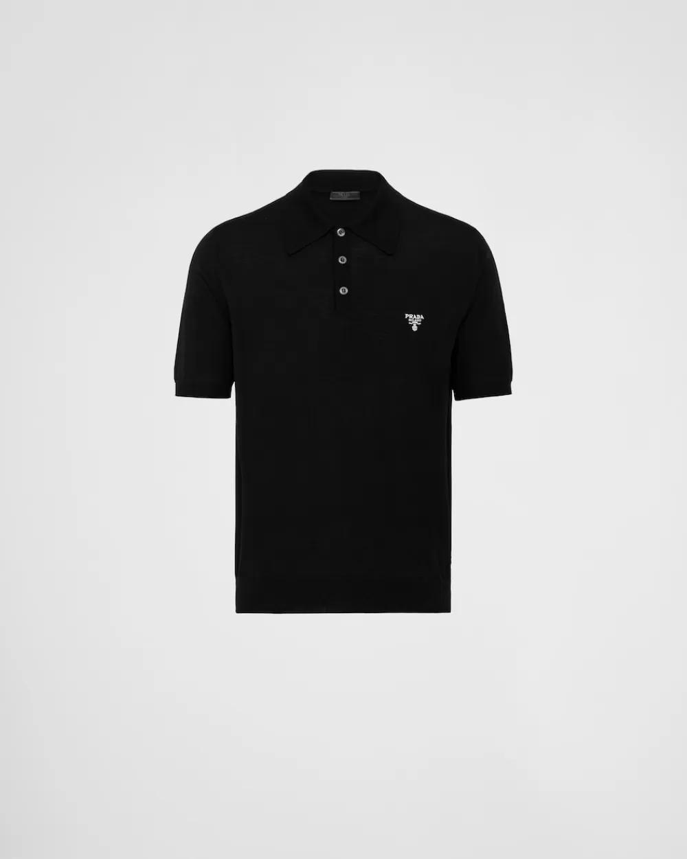 Uomo Prada Maglia Polo In Lana Pettinata