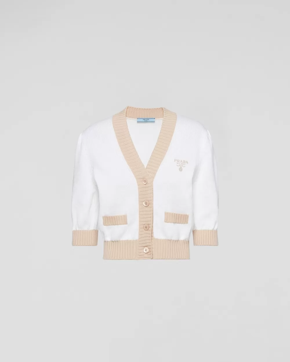 Donna Prada Mini Cardigan In Cotone