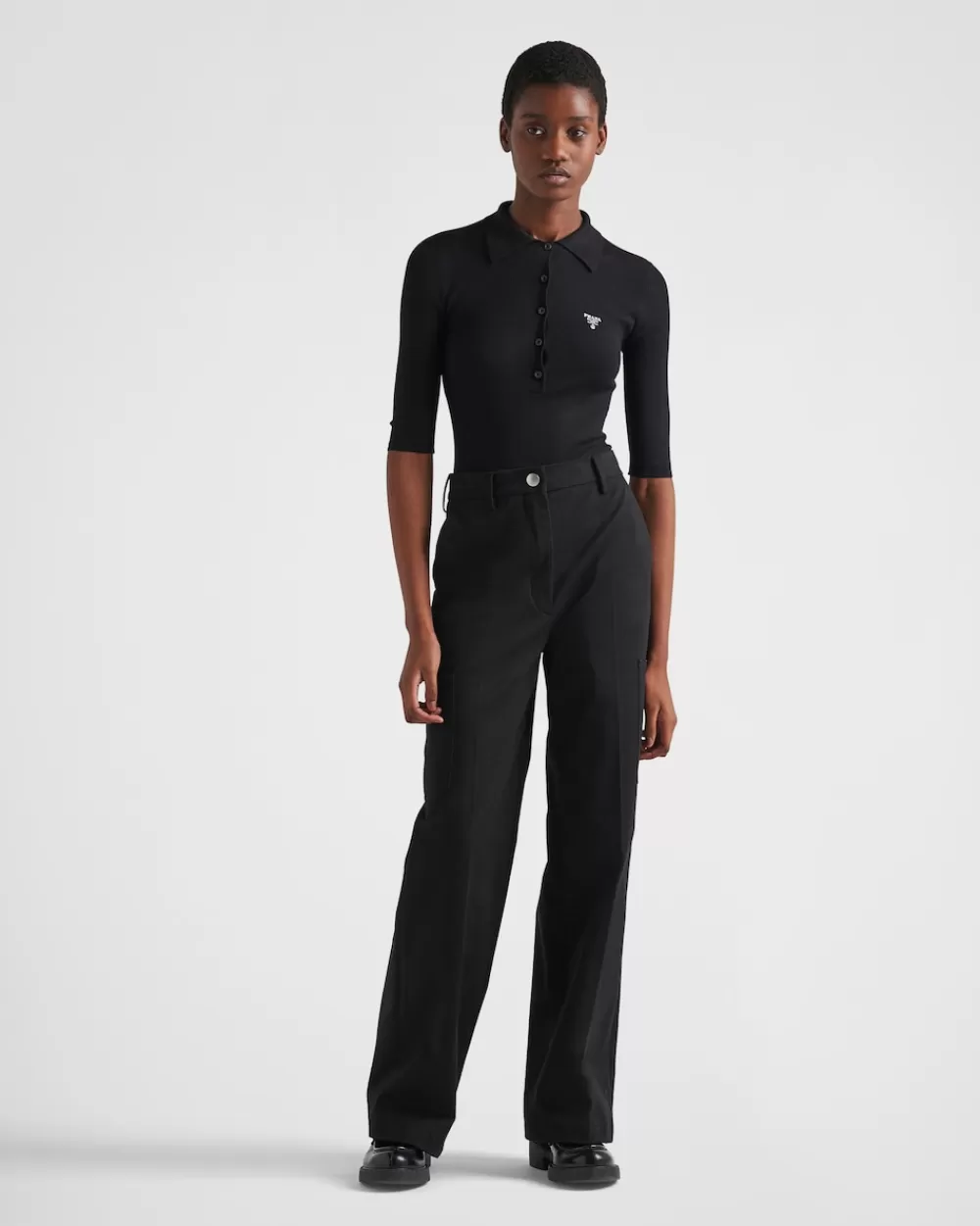 Donna Prada Pantaloni In Gabardine Stretch