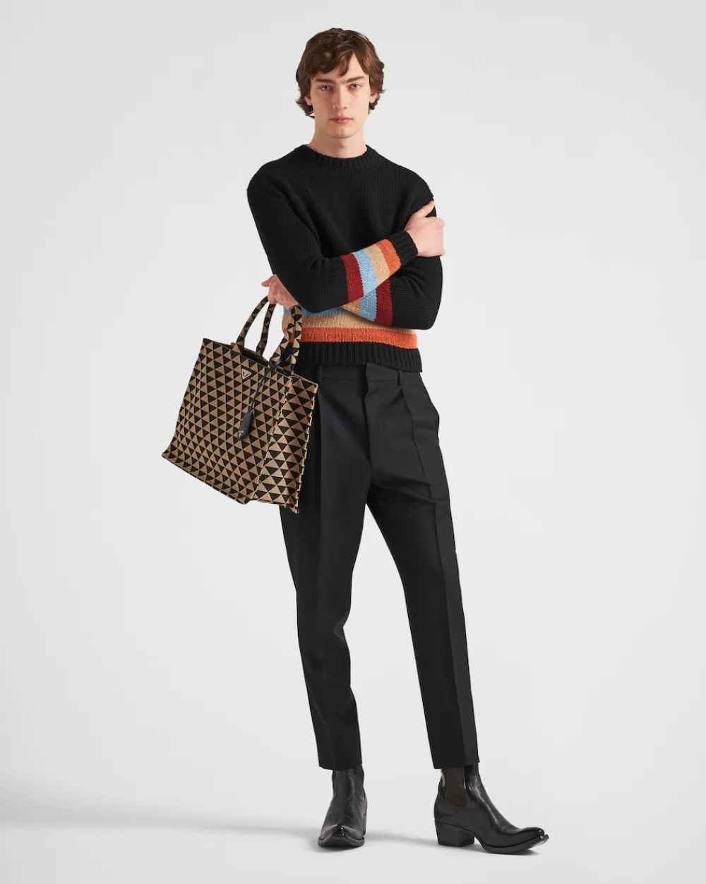 Uomo Prada Pantaloni In Lana Mohair