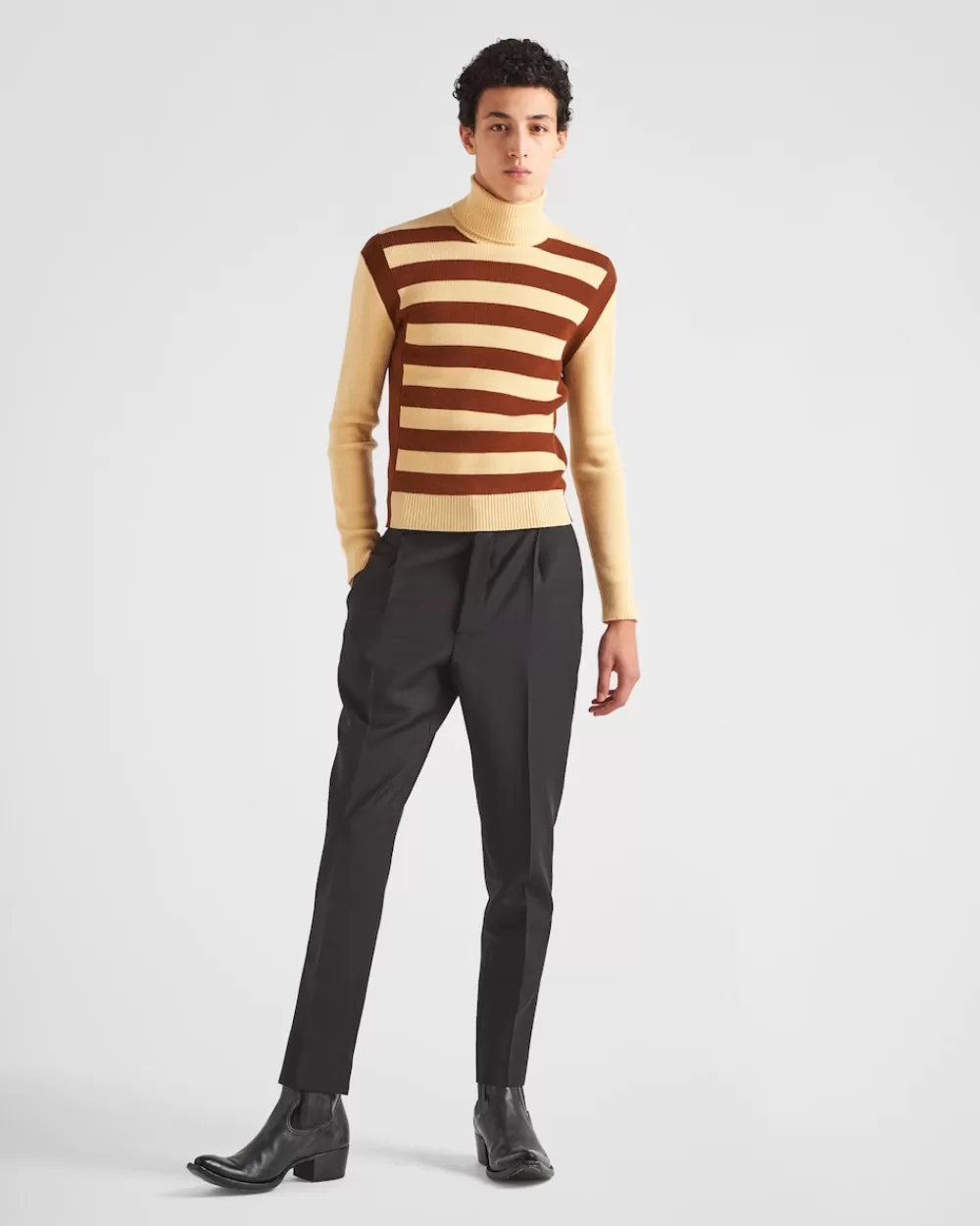 Uomo Prada Pantaloni In Lana Mohair