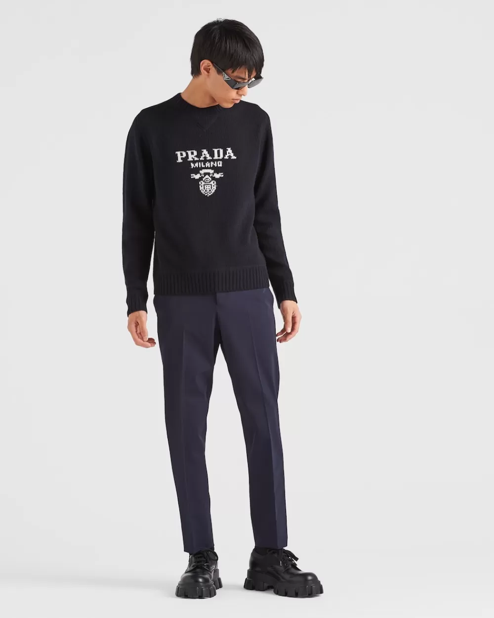 Uomo Prada Pantaloni In Tecno Stretch