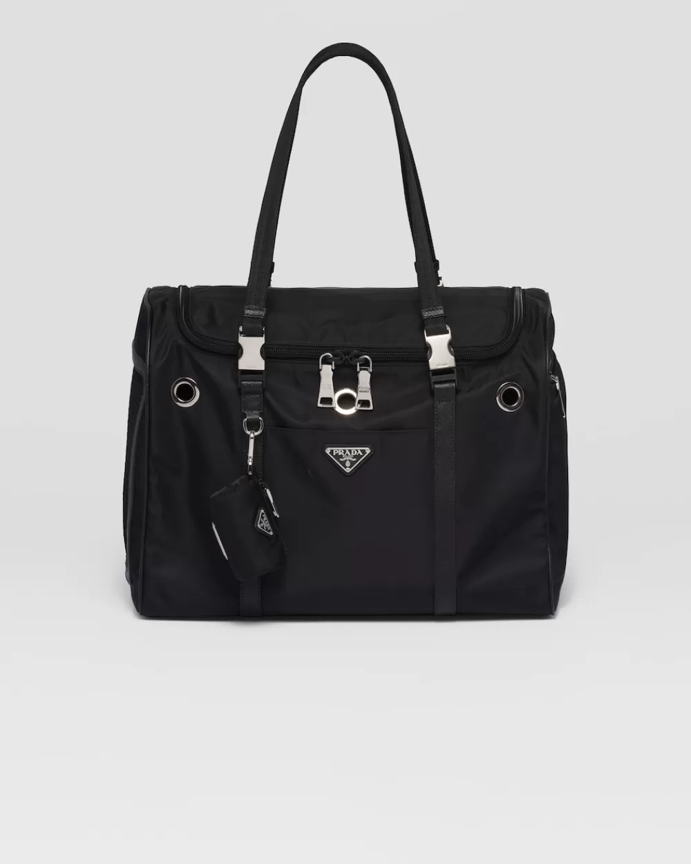 Donna/Uomo Prada Pet Bag In Re-nylon E Pelle Saffiano