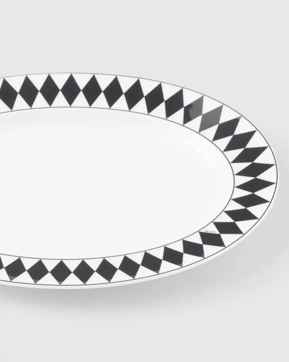 Prada Piatto Da Portata Medio In Porcellana - Checkerboard