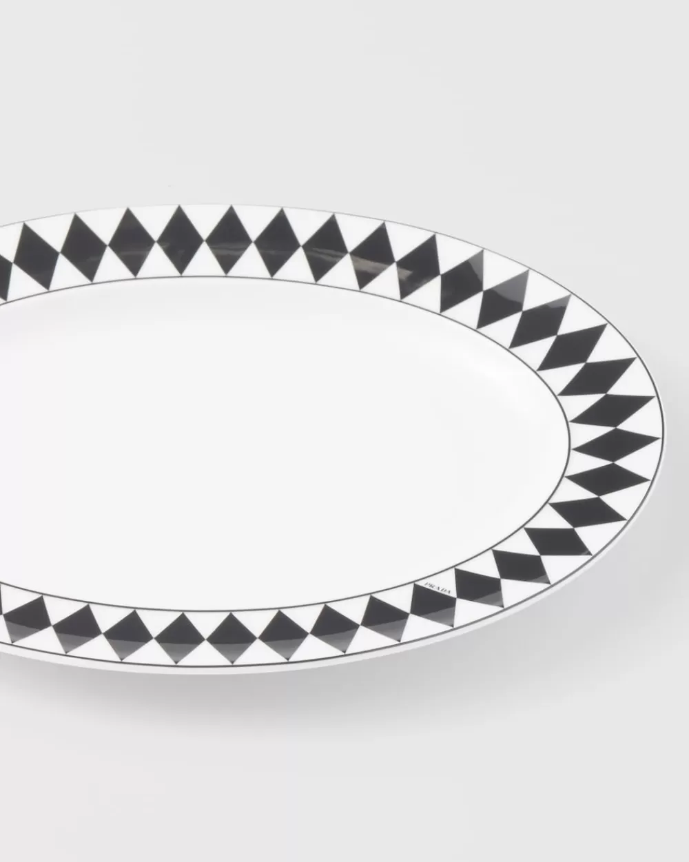Prada Piatto Da Portata Piccolo In Porcellana - Checkerboard