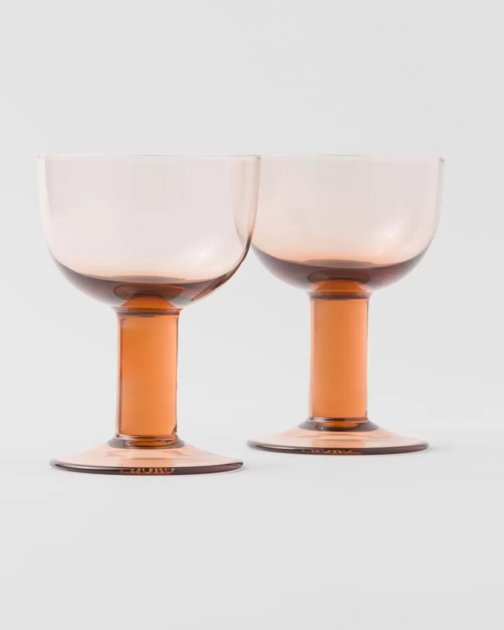 Prada Set Di Due Bicchieri Da Vino Rosso In Cristallo - Plinth