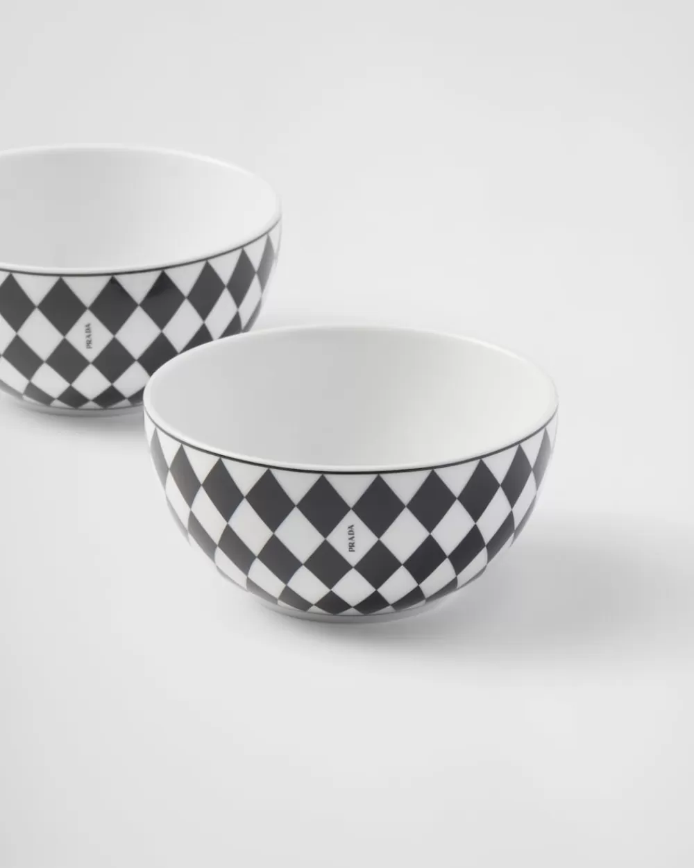 Prada Set Di Due Coppette Per Riso O Cereali In Porcellana - Checkerboard