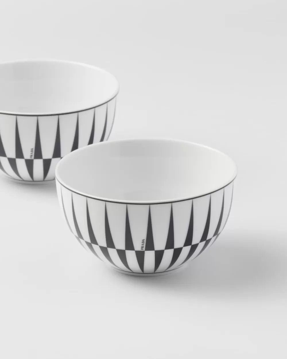 Prada Set Di Due Coppette Per Riso O Cereali In Porcellana - Stripes