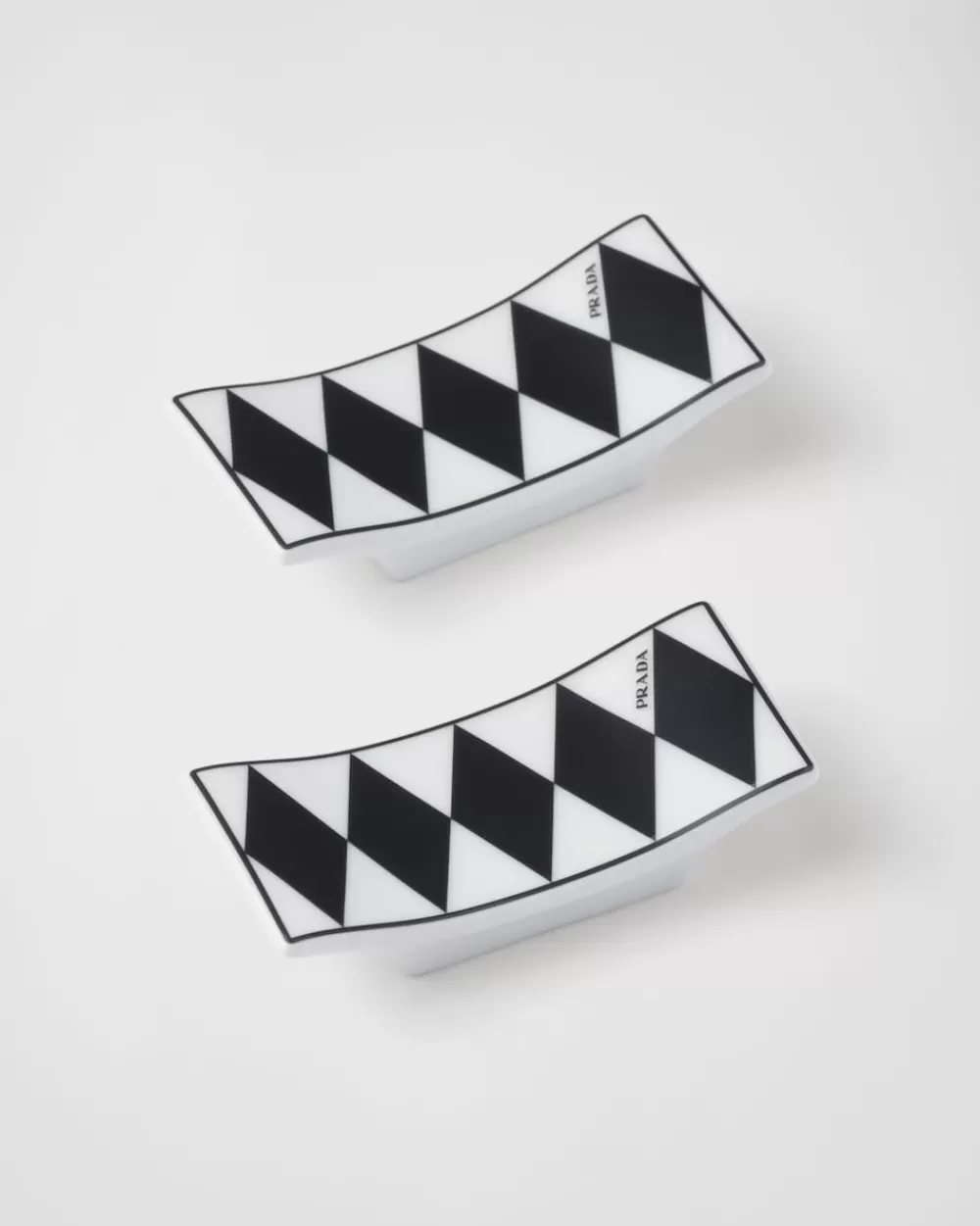 Prada Set Di Due Poggia Bacchette In Porcellana - Checkerboard