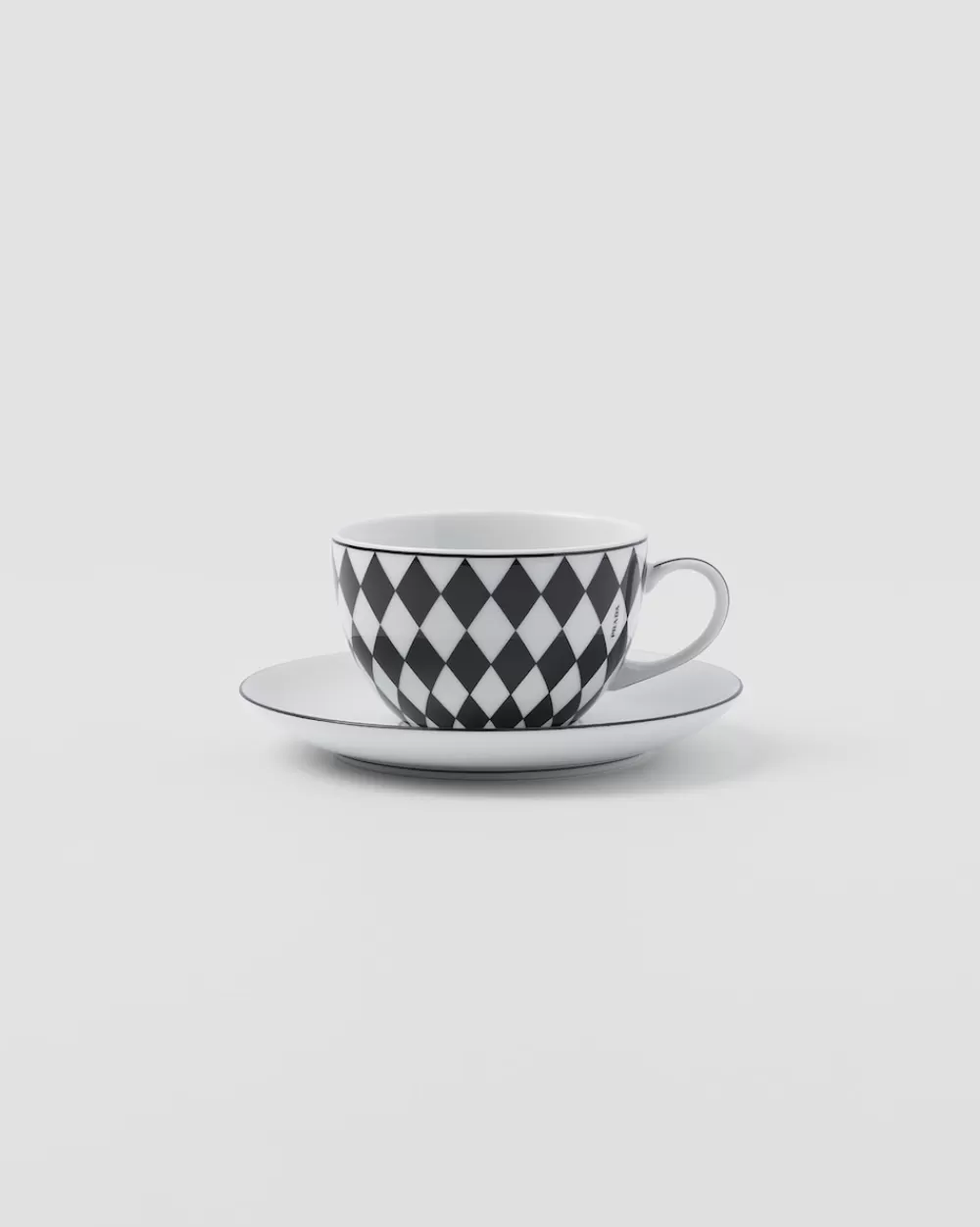 Prada Set Di Due Tazze Da Cappuccino In Porcellana - Checkerboard