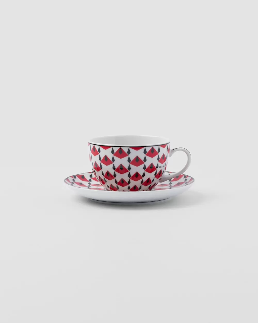 Prada Set Di Due Tazze Da Cappuccino In Porcellana - Vienna Red