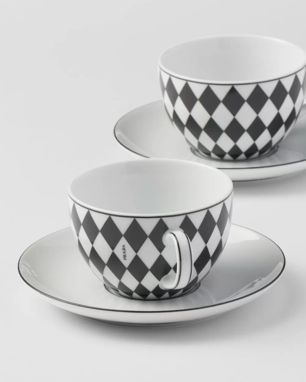 Prada Set Di Due Tazze Da Tè In Porcellana - Checkerboard