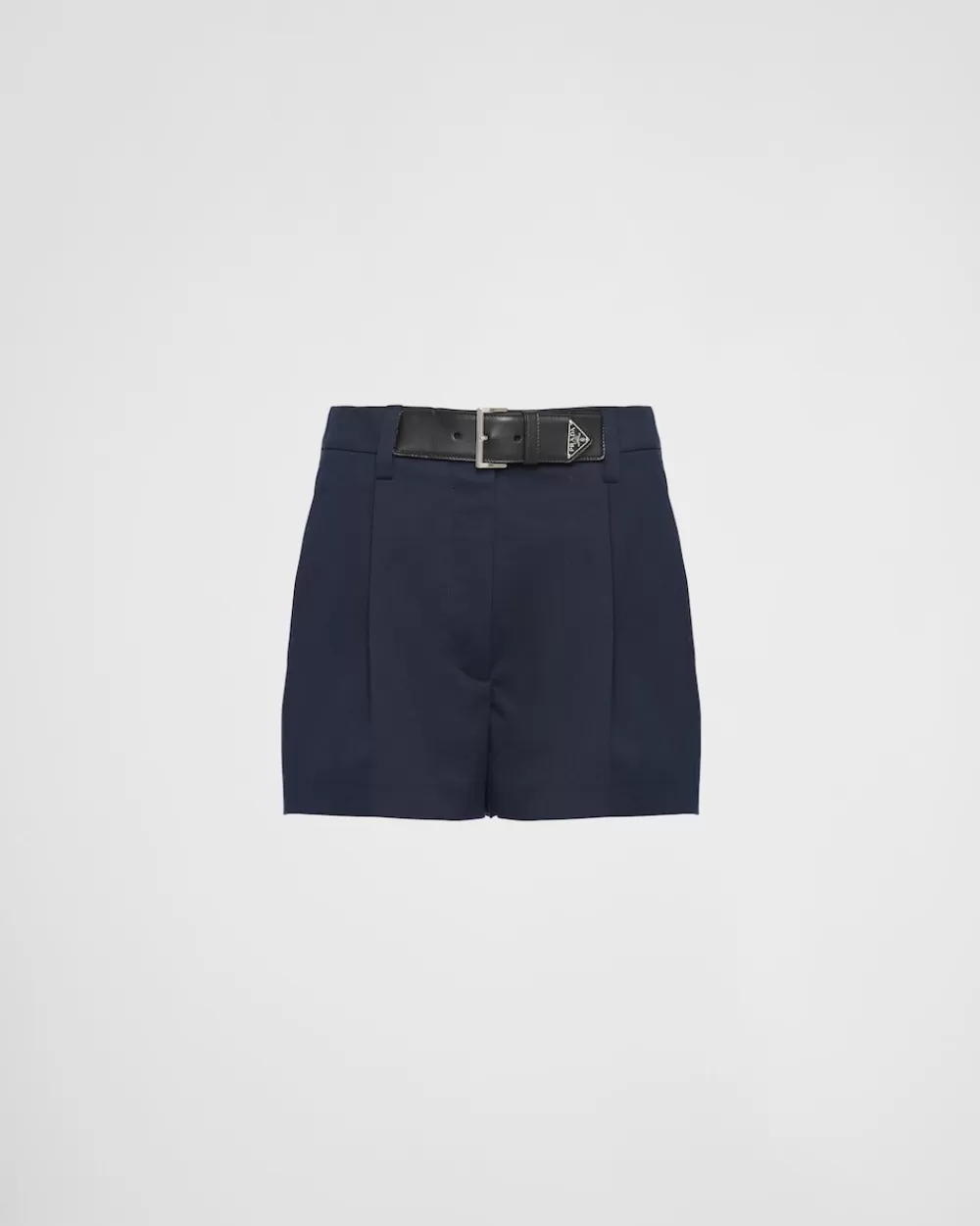 Donna Prada Shorts In Gabardine Con Fibbia