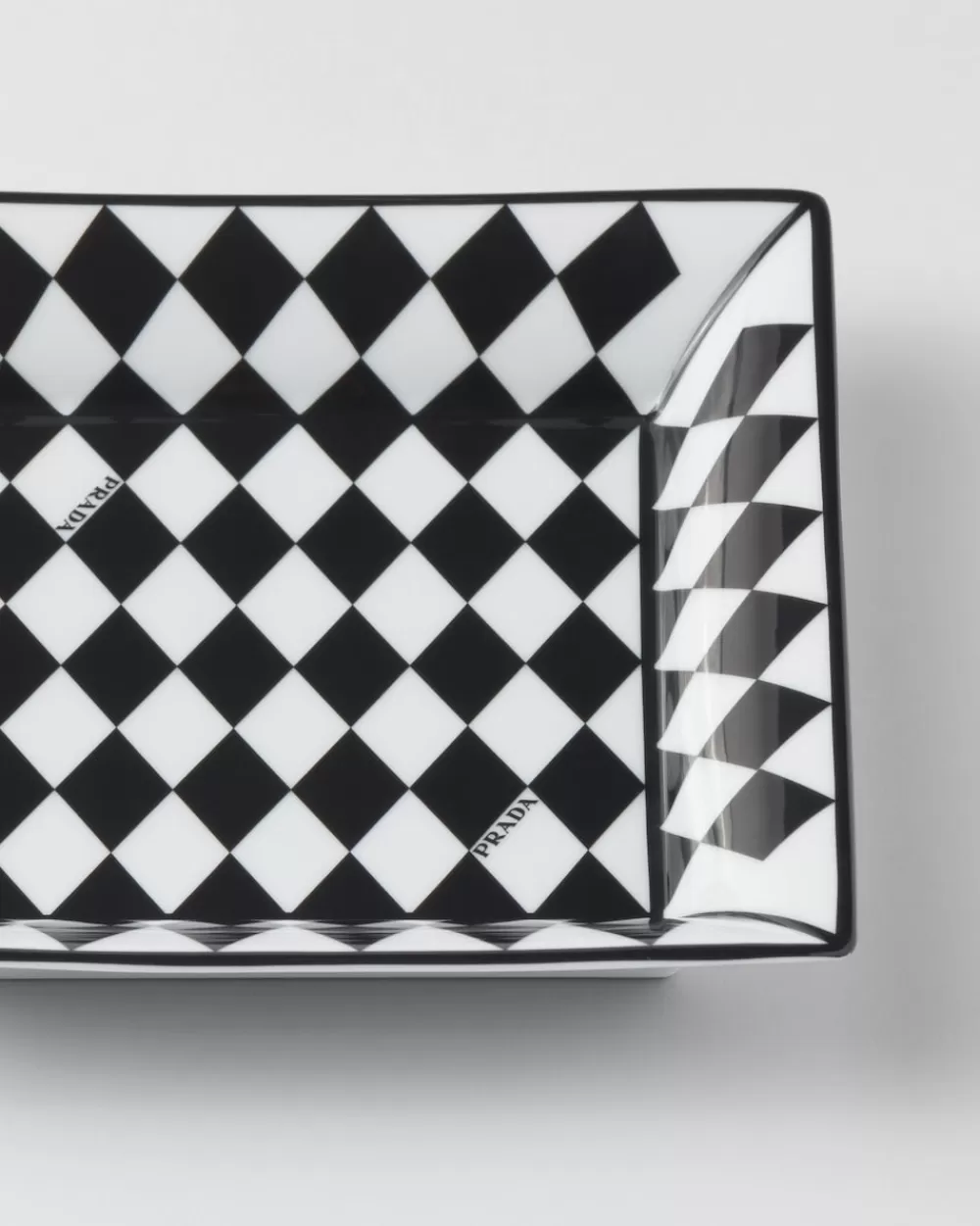 Prada Svuotatasche Quadrato Grande In Porcellana - Checkerboard