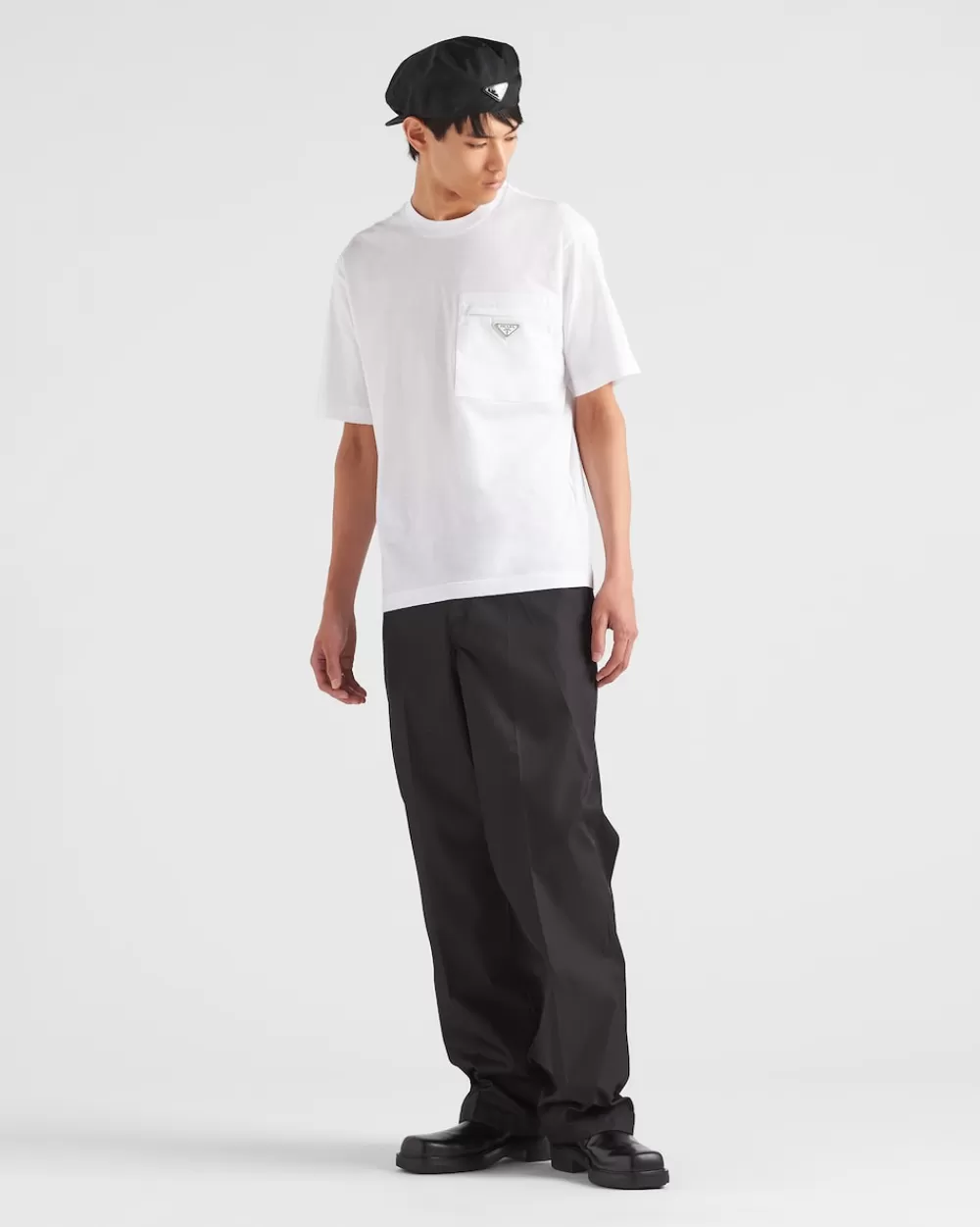 Uomo Prada T-shirt In Jersey E Re-nylon