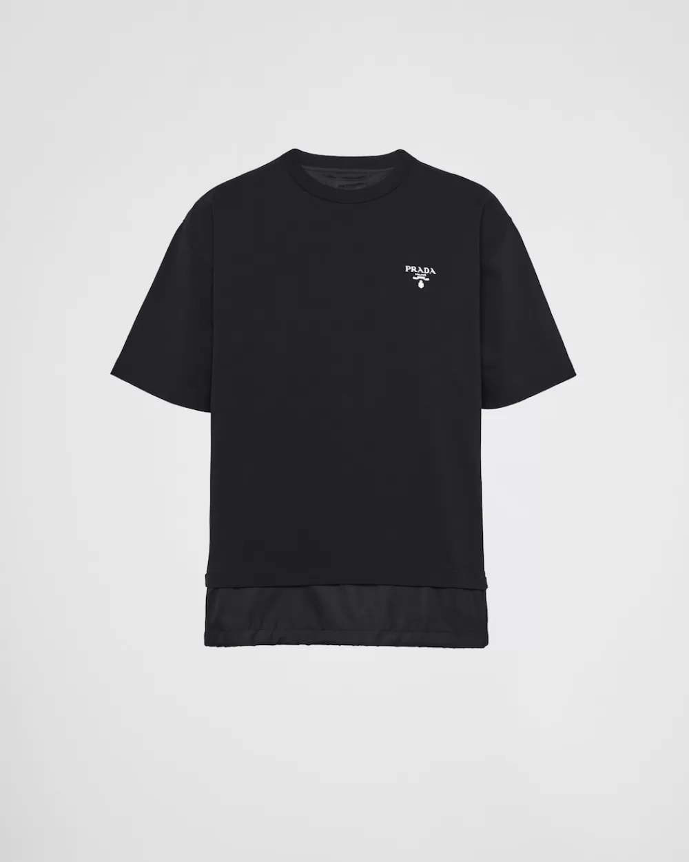 Uomo Prada T-shirt In Jersey E Re-nylon Con Coulisse