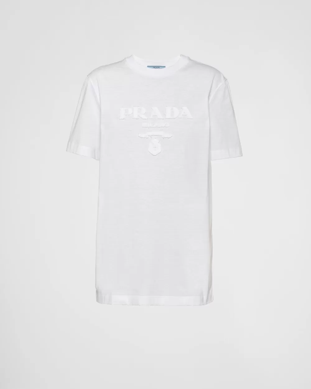 Donna Prada T-shirt In Jersey Ricamata